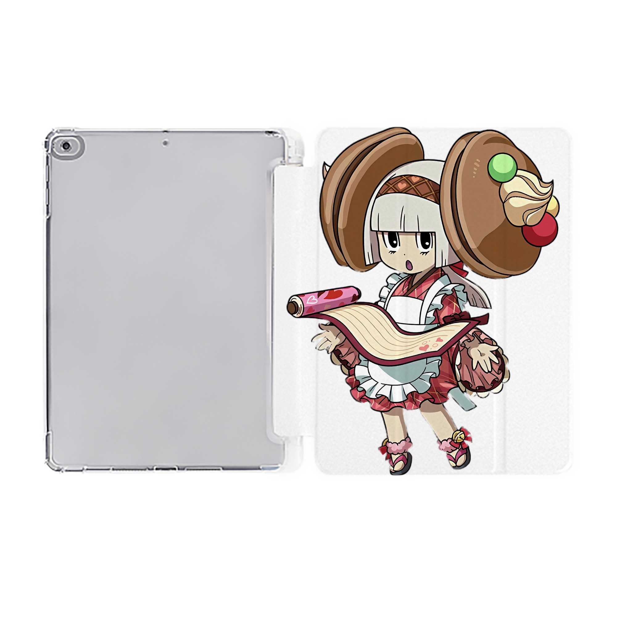 （画像用） 妖怪ウォッチ Yo-kai Watch IPad ケース ペン収納付き 三つ折りスタンド PUレザー×シリコン 対応機種9.5/10.5/10.9インチ